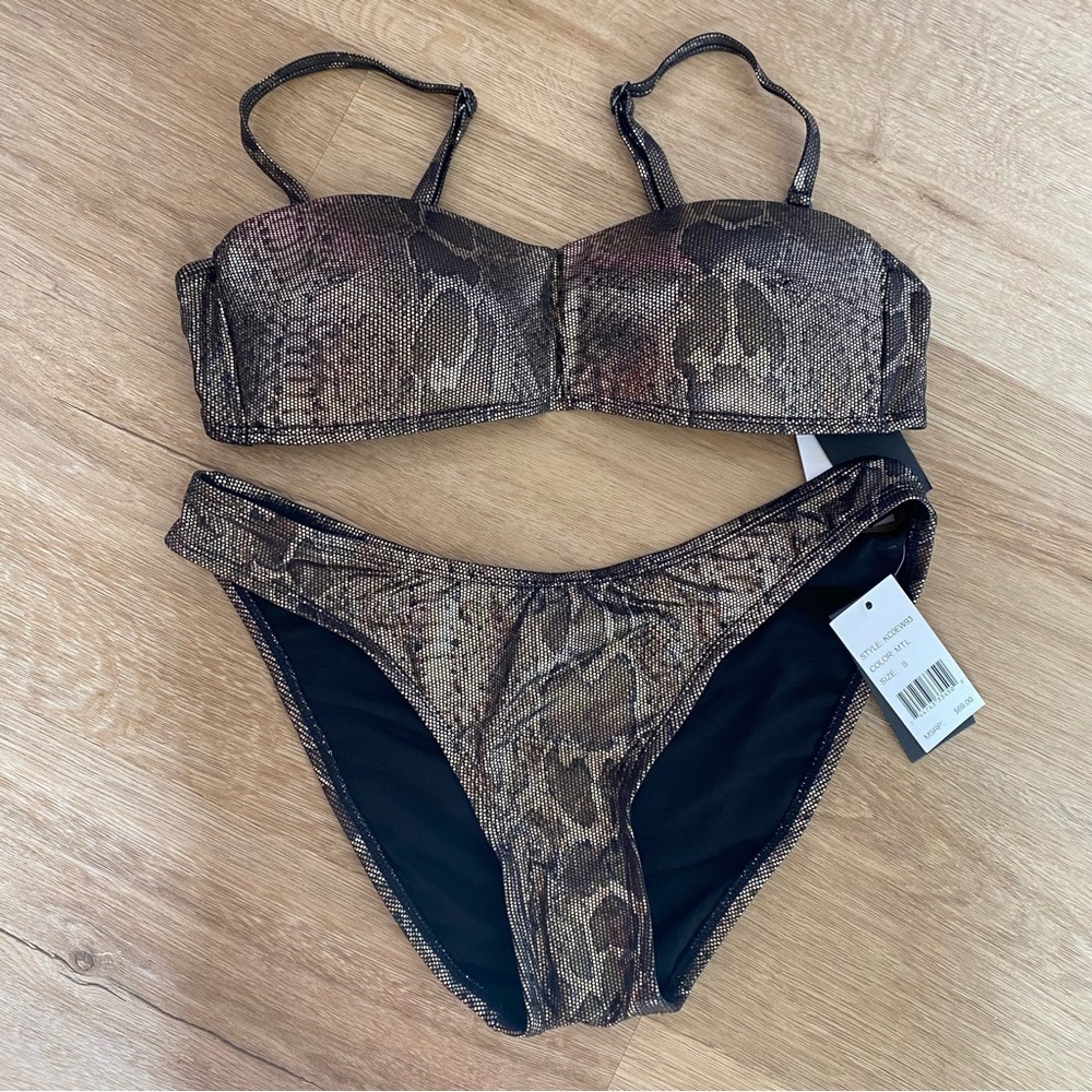 Kenneth Cole Metallic Snake Print Bikini